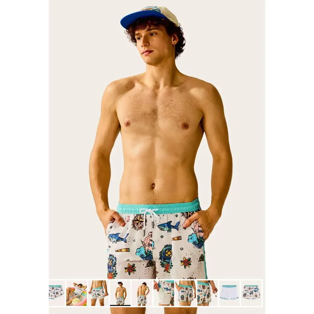 Maamgic SeaBorn Sea Voyage Nautical Print Swim Trunks Men's XL